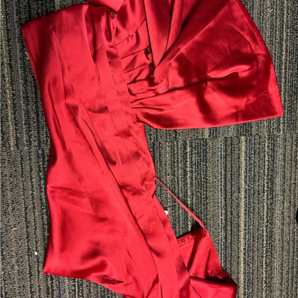 Elegant Red Satin Crop Top